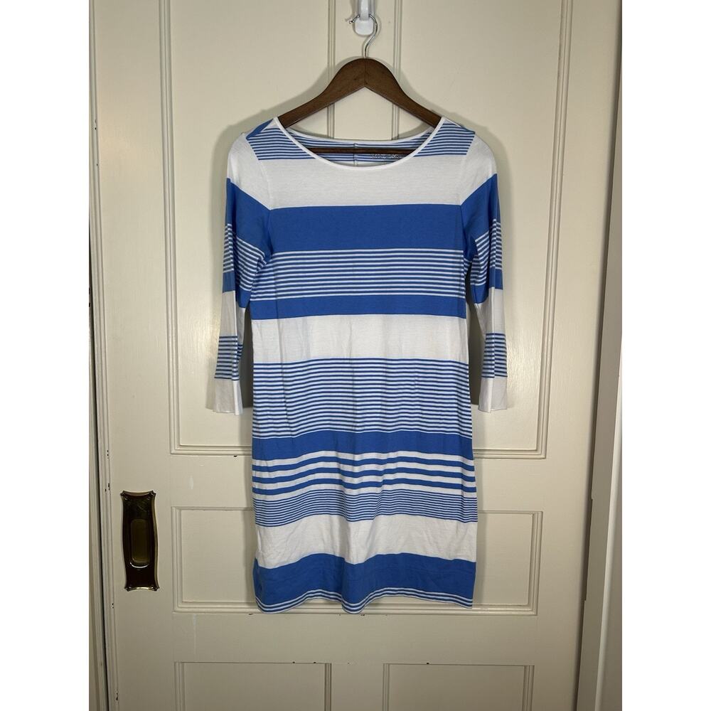 Lilly Pulitzer Striped Sheath Dress Womens Size Small Blue White Classic Beach